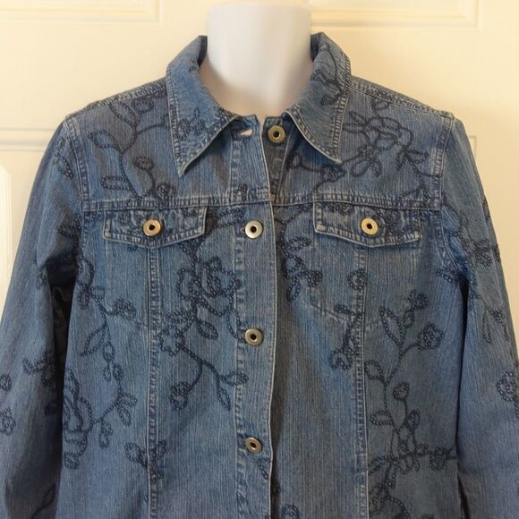 Classic elements denim button front embroidered jacket - Picture 2 of 11